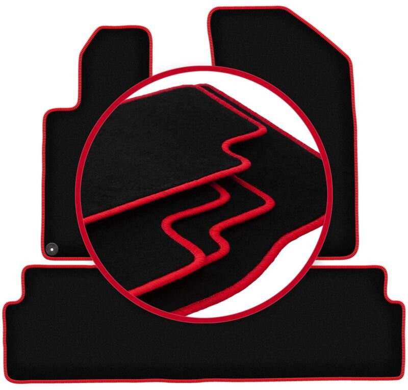 CARLUX-RED Auto-Fußmatten für: Peugeot 508 RXH hinten komplett (2010-2018)