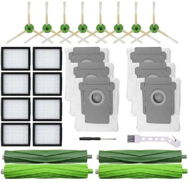 Kit de accesorios para iRobot Roomba i7 i7+ i3 i3+ i4 i4+ i6 i6+ i8 i8+ e5 e6 e7 - Repuestos: 2 cepillos principales, 8 ...