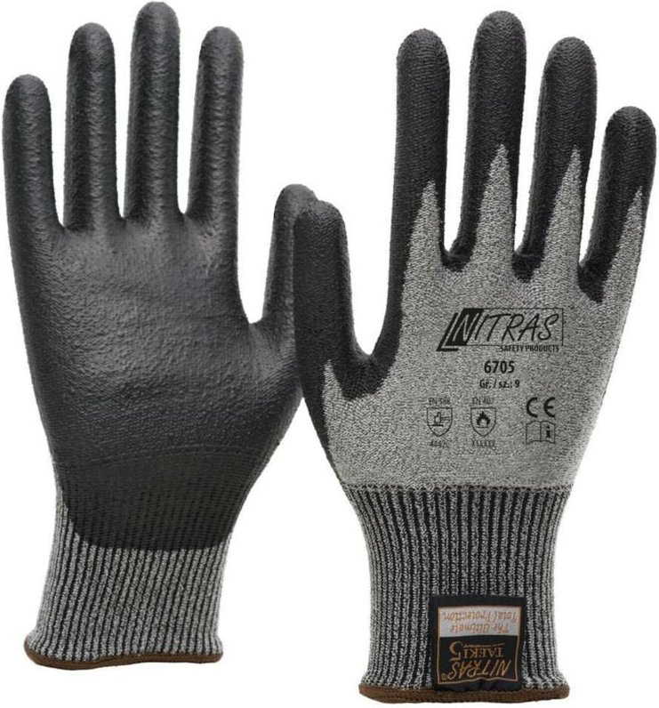 NITRAS Schnittschutzhandschuh, Taeki5,PU-beschichtet, Gr. L 10 Stk