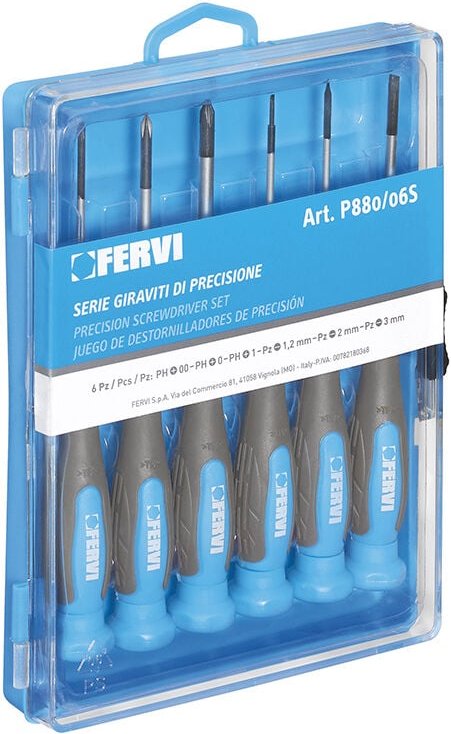 Prazisions-Schlitz- und Kreuzschraubendreher-Serie Fervi p880/06s