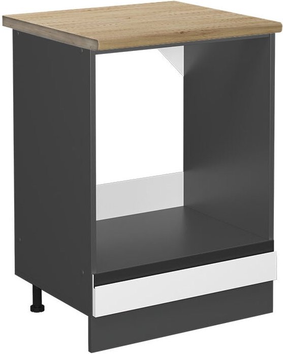 Thumbnail - Vicco - Herdumbauschrank R-Line, Weiß, 60 cm , ap Eiche