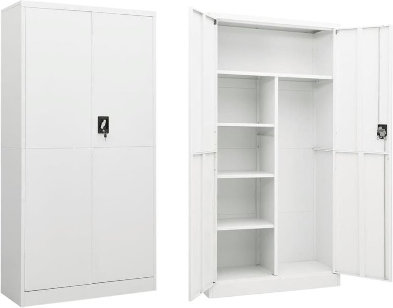 Schließfachschrank Weiß 90x40x180 cm Stahl - Vidaxl