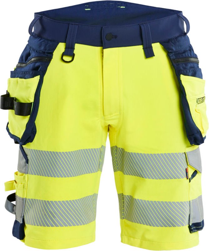 Thumbnail - Hochsichtbarer Stretch-Arbeitshorts 4D 1120 - Gelb/Navy 4XL - FR(58) - SE(C64) - Standards