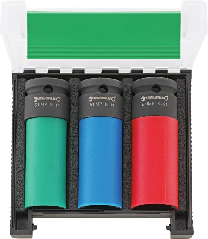 Steckschlüsseleinsätze impact, 1/2', 3-teilig, 17-21 mm - Stahlwille
