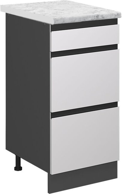 Vicco - Schubladenschrank R-Line, Weiß, 40 cm ap Marmor