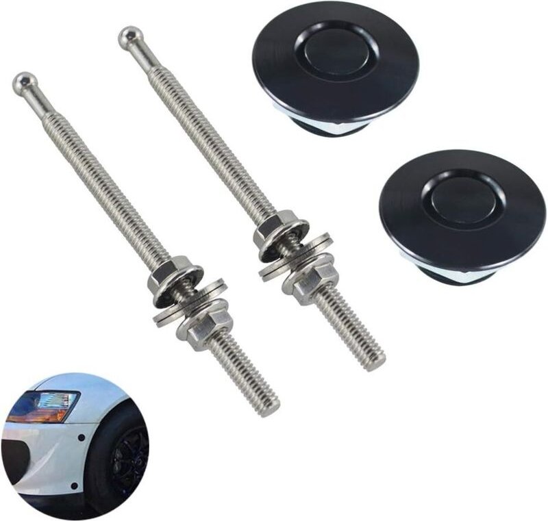 2 Stück 1,25 Zoll Universal-Schnellverriegelung im JDM-Stil, Stoßstangenentriegelung, Druckknopf, Billet-Haubenstift-Ver...