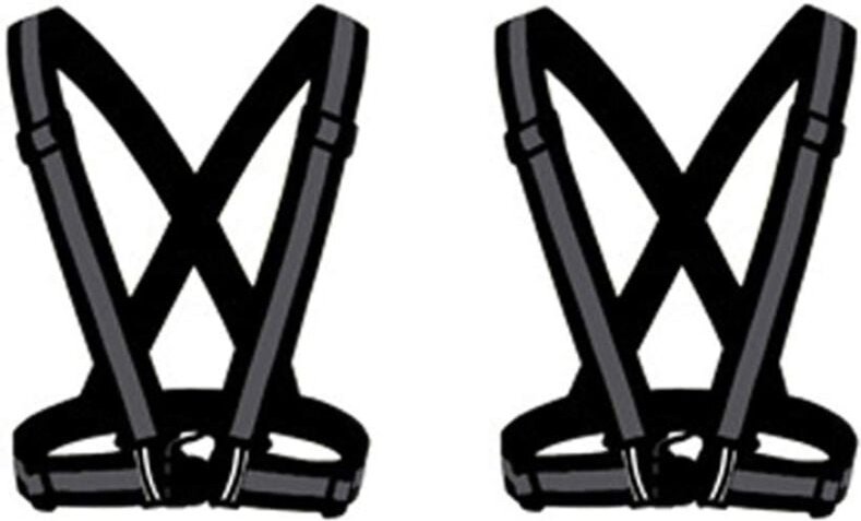 2er-Pack (Schwarz) Reflektierende Sicherheitswesten für Erwachsene/Kinder, gut sichtbare, verstellbare Arbeitswestenjack...