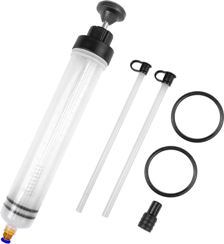 Rapanda - 500 ml Ölspritze, Ölabsaugspritze, Transferpumpe, Bremsflüssigkeitsspritze mit Verlängerungsrohr, Handpumpen-A...