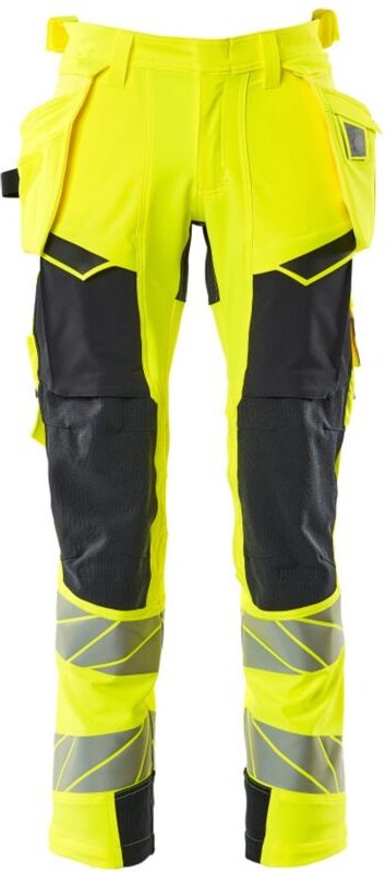 Warn-Stretchhose mit Hängetaschen 19031-711 Gr. 27 hi-vis gelb/schwarzblau - Mascot