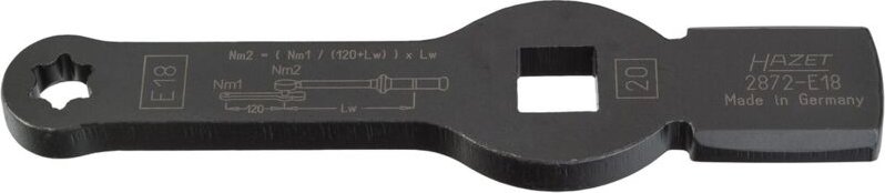 Thumbnail - Torx Schlag-Schlüssel, mit 2 Schlagflächen, Vierkant hohl 20 mm (3/4), Außen torx Profil, E18 - Hazet