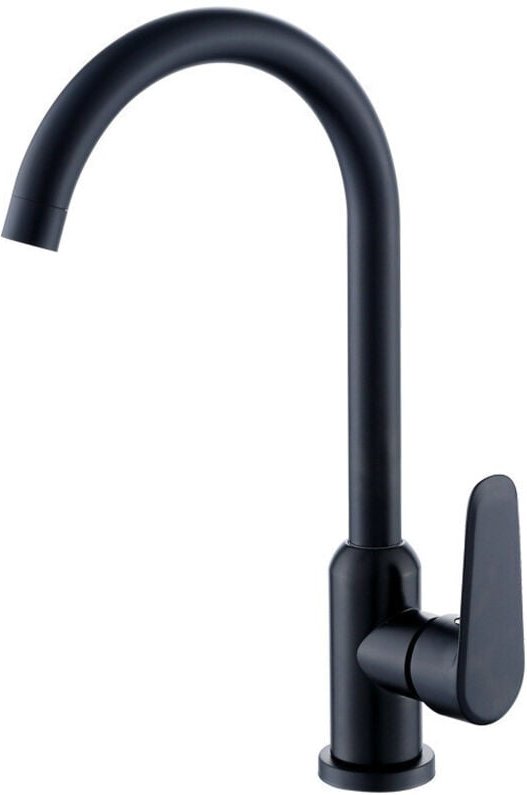 Küchenarmatur mit hohem Auslauf, schwarze Farbe, Spülbecken-Mischbatterie, 360° schwenkbar, Warm- und Kaltwasser-Küchens...