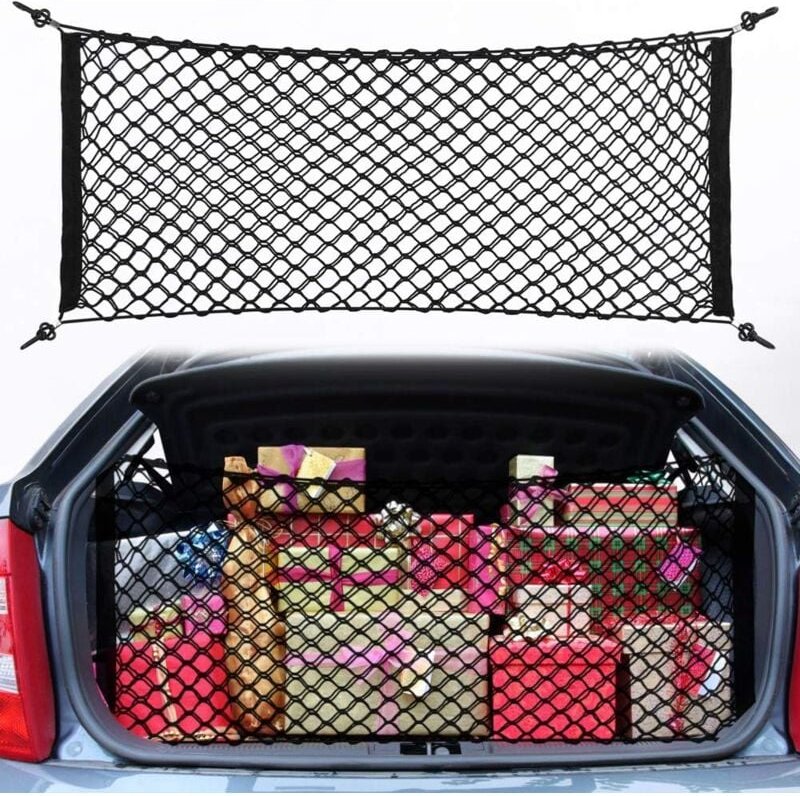 90x40cm Universelles elastisches Nylon-Auto-Gepäcknetz, festes Gepäcknetz, Auto-Heckaufbewahrungs-Organizer, Kofferraum-...