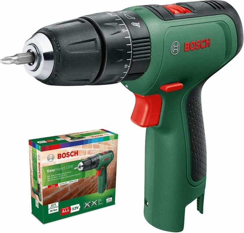 Akku Schlagbohrschrauber EasyImpact 1200 (ohne Akku, 12 Volt System, BohrØ in Holz 20 mm) - Bosch