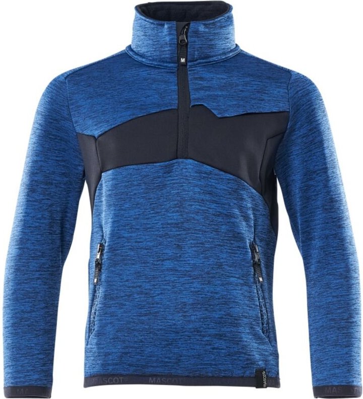 Mascot MASCOT® ACCELERATE Fleecepullover für Kinder mit kurzem Reißverschluss Gr. 140 azurblau/schwarzblau