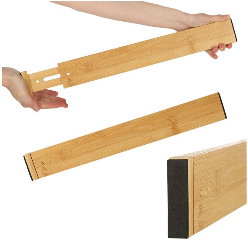 Schubladen organizer verstellbarer bambus trenner 56 x 6 x 15 cm 1 stuck