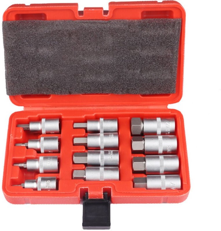 12-teiliges 1/2-Gauge-Werkzeugstahl-Rändel-Steckschlüssel-Set, pneumatisches Auto-Reparatur-Werkzeug-Set