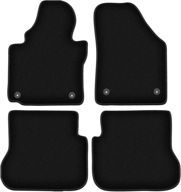 BASIC schwarze Veloursmatten für: Volkswagen Caddy 2K Minivan (2004-2010)