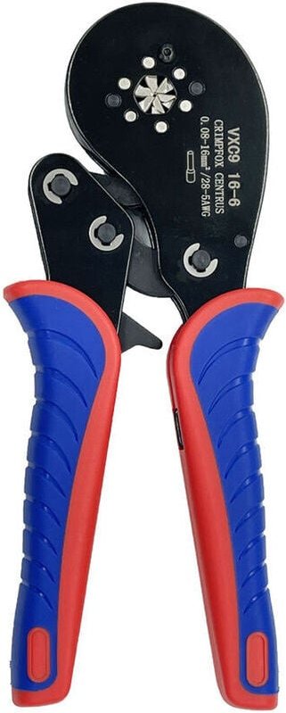 Linghhang - Crimpzange für Kabelschuhe Crimpkapazität 0,08-16mm² Schwarze, rote und blaue Crimpzange für Kabelschuhe