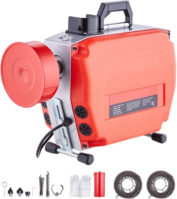 Mophorn - 120 ft x 7/8 Zoll Rohrreinigungsmaschine, 420 w elektrische Rohrreinigungsspirale mit manueller Zufuhr – mit 6...