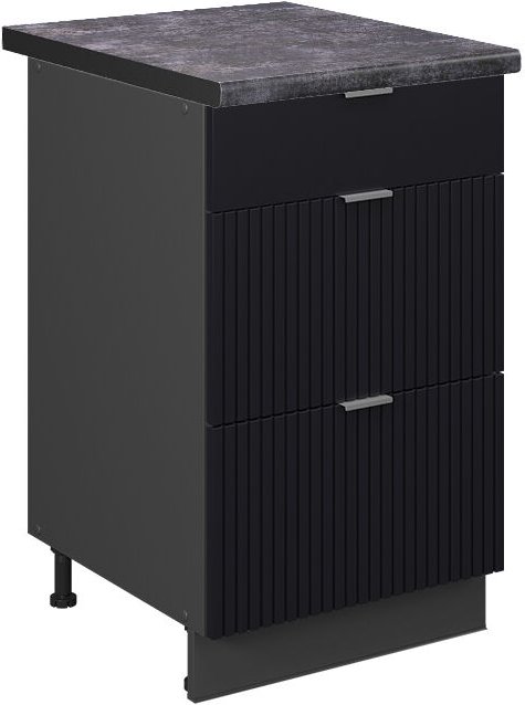 Vicco - Küchenschränke Fame-Line, Schwarz gestreift, 50 cm , ap Anthrazit