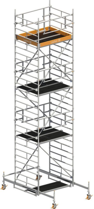 Layher Rollgerüst Uni Kompakt P2 Safety Plus mit Doppelgeländer 8,38m AH