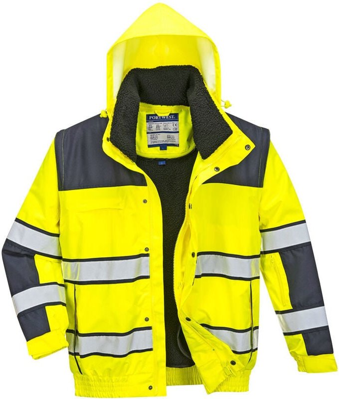 HiVis 3-in-1 Jacke Gelb/Navy M