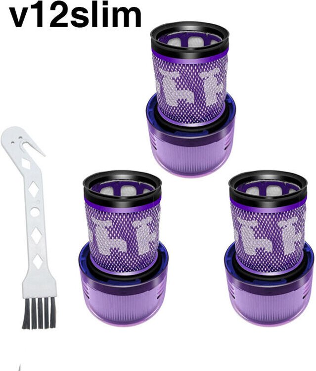 Crediri 3er-Pack 971517-01 HEPA-Filter für Dyson V12 Detect Slim Akku-Staubsauger mit 1 Bürste