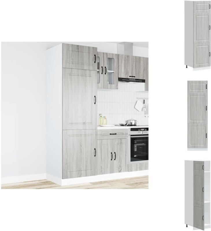 Küchenschrank Kalmar Grau Sonoma Holzwerkstoff - Küchenschrank - Küchenschränke - Küchenschrank Weiß - Hoher Küchenschra...