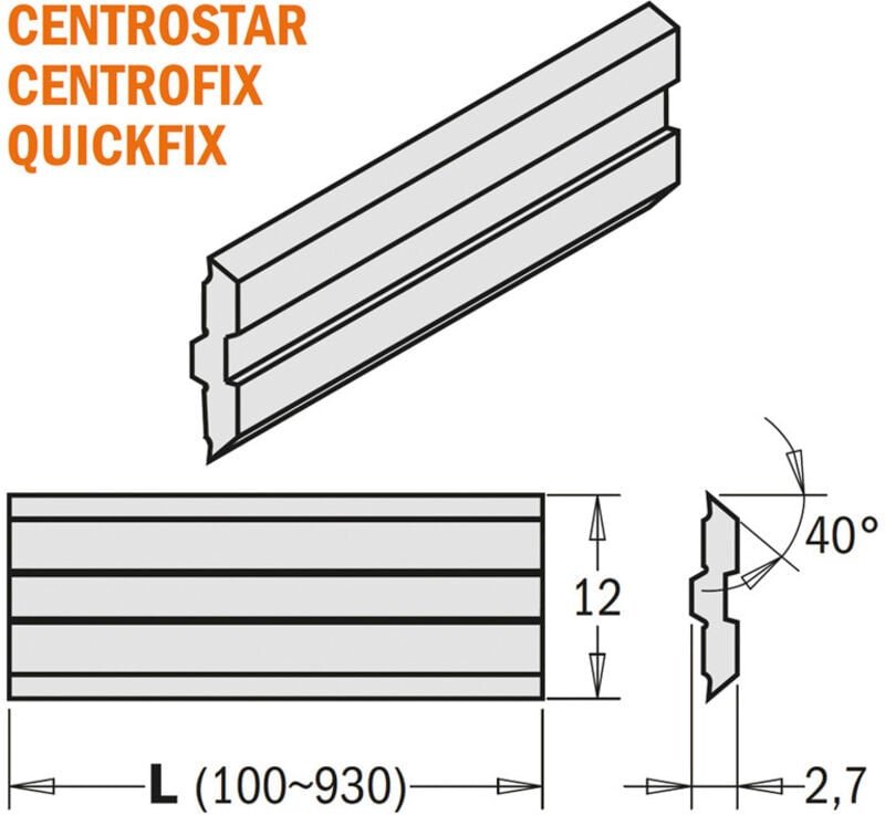 795.410.12 SATZ 2 CENTROSTAR/FIX MESSER, QUICKFIX 410x12x2,7mm HPS