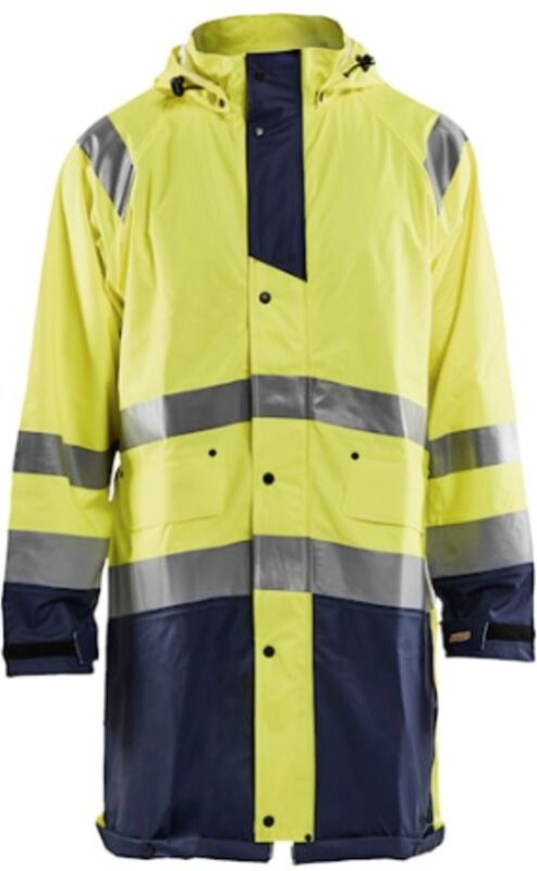 Hochsichtbare Regenjacke Stufe 1 4324 - Neon Gelb / Marine L