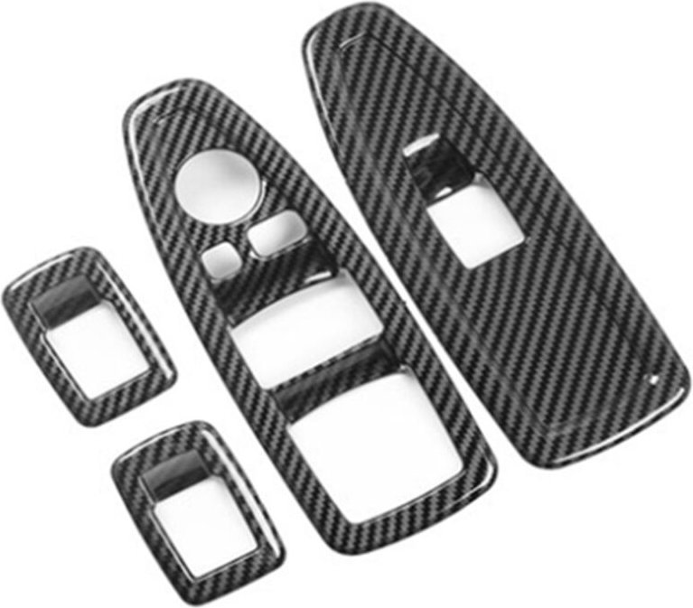 Tlily - Für 1 3 4 Series 3GT F20 F30 F31 F32 F34 F36 Glas Hub Knopf Dekoration abs Kohle Faser Platten
