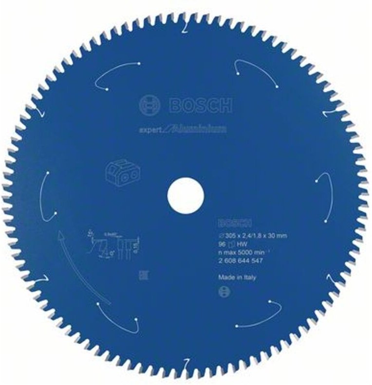 Kreissägeblatt Expert for Aluminium für Akkusägen 305 x 2,4/1,8 x 30 96 Zähne - Bosch