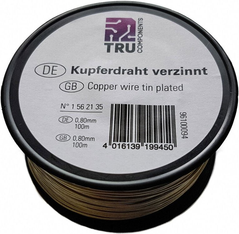 Thumbnail - Tru Components - Kupferdraht Außen-Durchmesser (ohne Isolierlack): 1.20 mm 10 m