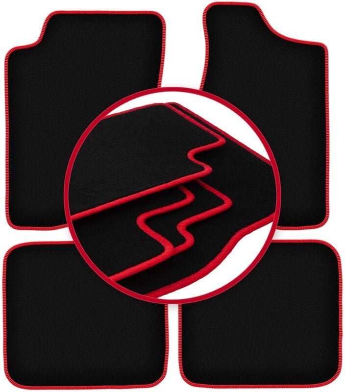 CARLUX-RED Autofußmatten für: Audi 80 B4 Limousine, Kombi, Avant (1991-1996)