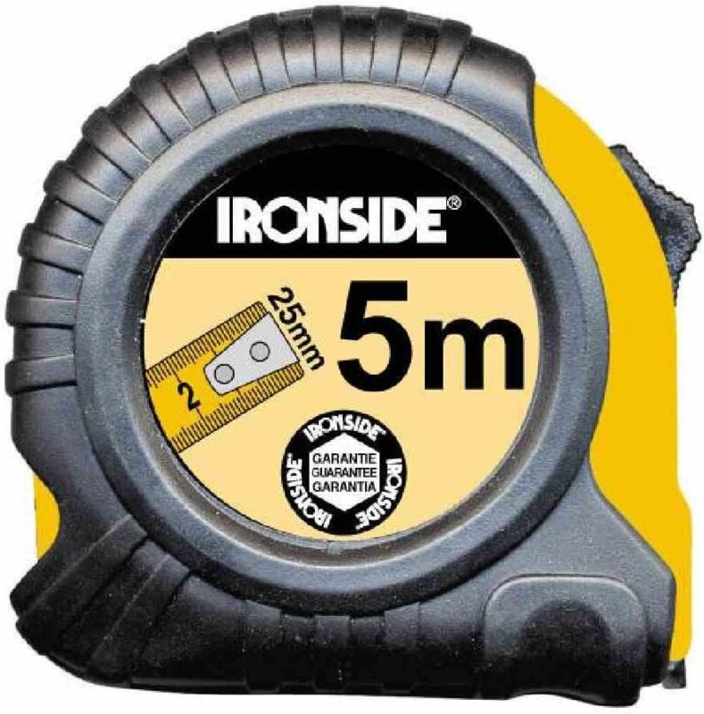 Rollbandmaß mit Stop 8 m, 25mm Band, gummiertes Gehäuse