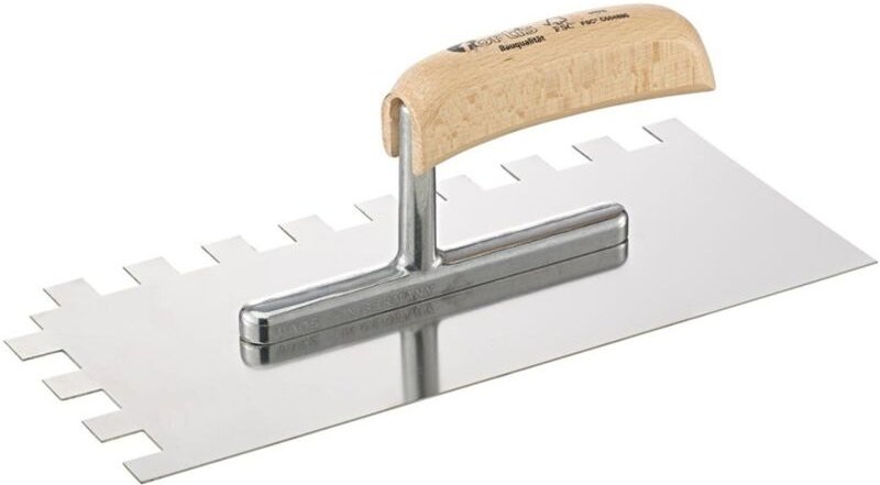 Thumbnail - Fortis Glättekelle 280x130mm gezahnt 15x15mm rostfrei
