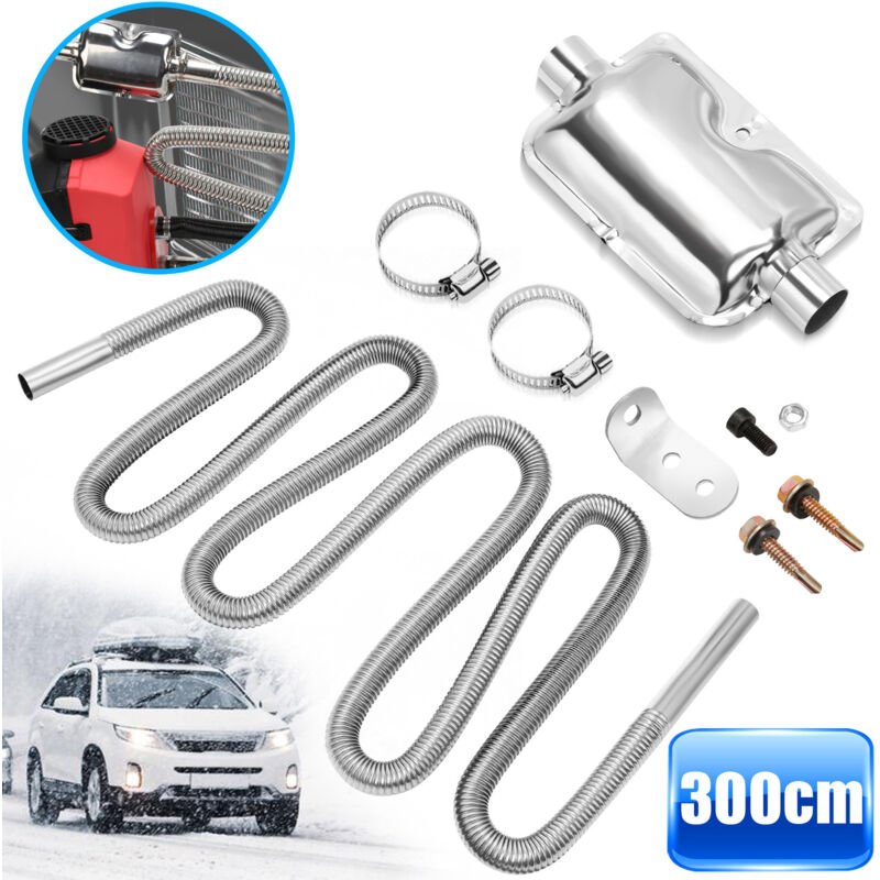 Thumbnail - Swanew - 300cm Abgasschlauch Schalldämpfer Set Abgasrohr Edelstahl Diesel Standheizung Auspuffrohr