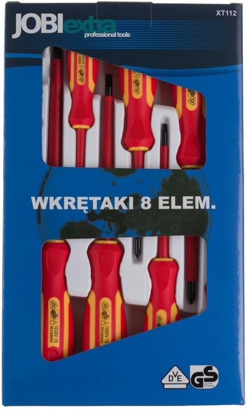 Jobi, Modell WXT112, Set of 8 Elektriker-Schraubendreher, ideal für Elektroarbeiten, hohe Haltbarkeit und Stärke, ergono...