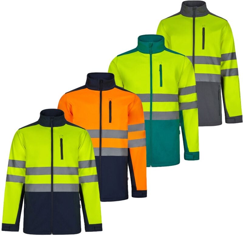 Av 306006 zweifarbige, Warnschutz-Softshelljacke - xxl - Blau/Gelb - Velilla