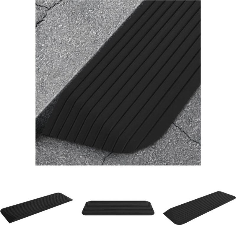 Devenirriche - The Living Store Schwellenrampe 110x32x3,8 cm Gummi - Verkehrsschilder