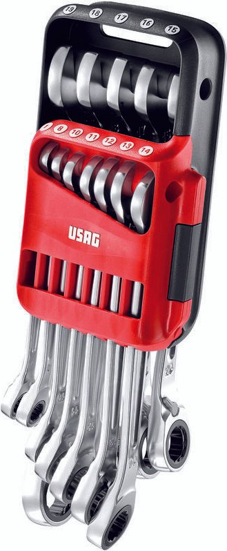 Usag - U02856062 Maulschlüsselsatz Ratsche Dichtring 12 tlg.