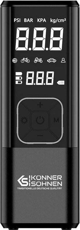 Könner&söhnen - Akku-Kompressor ks P20, Aufblasgeschwindigkeit 23 l/min, maximaler Druck 150 Psi, Akku 6000 mAh, automat...