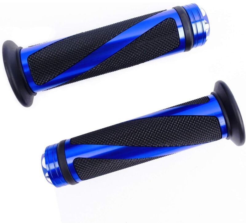 Ersandy - 2 Stück Lenkergriffe, Motorradgriff, 22 mm, 7/8 Zoll, rutschfestes Gummi, universell für Motorrad, Roller, Qua...