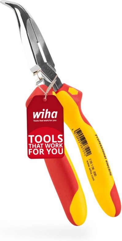 Wiha Flachrundzange Professional electric mit Schneide gebogene Form, ca. 40° Zuführen leicht gemacht 200 mm Elektrikerz...