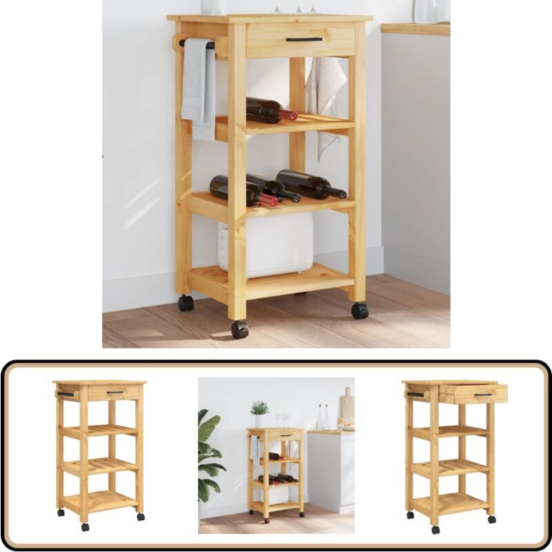 Küchenwagen MONZA 48x40x90 cm Massivholz Kiefer - Holz Küchenwagen - Küchenschrank - Vintage Möbel - Massivholzküche - R...