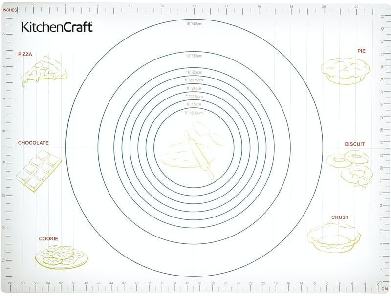 KitchenCraft - Antihaft-Backmatte mit Maßangaben, Kunststoff, extragroß, 61 x 45 cm