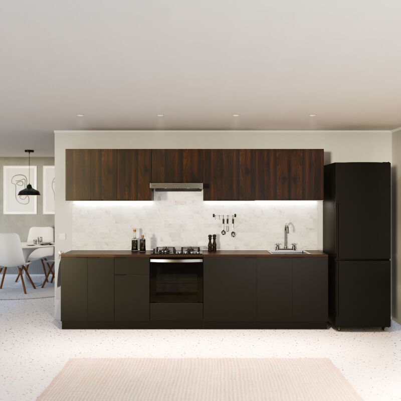 Küchenschrank Mit Arbeitsplatte - Moderner Spülenunterschrank, 30 mm mdf, Soft-Close, Verstellbare ABS-Füße, Melaminbesc...