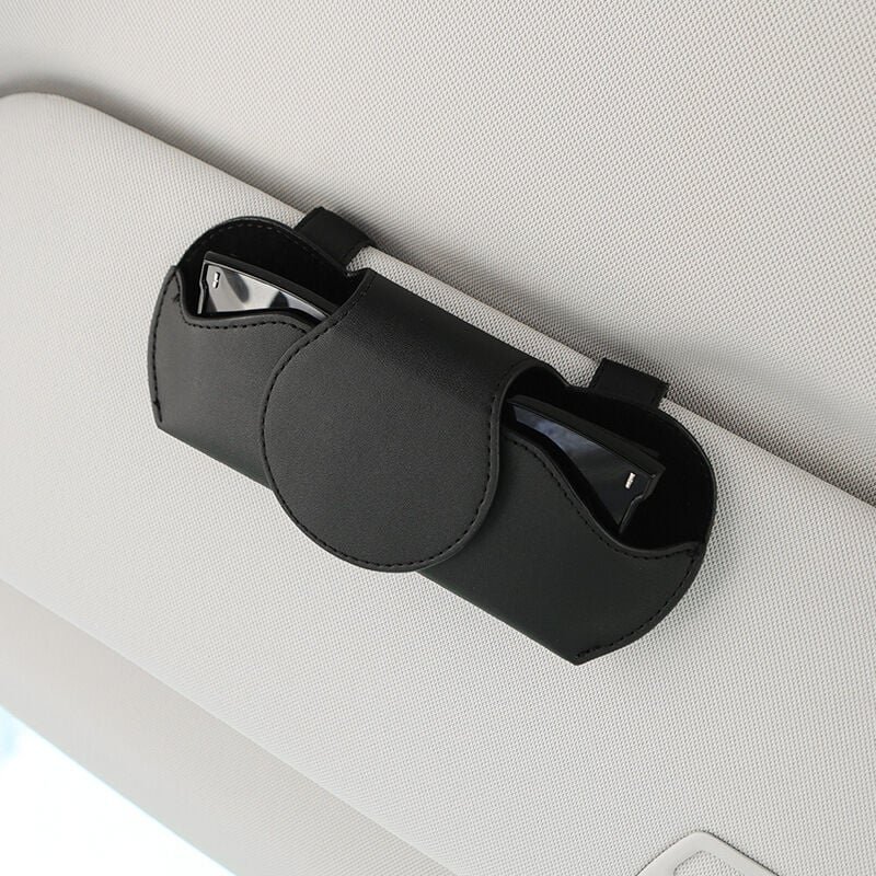 Thumbnail - 1 Stück Brillenhalter für die Sonnenblende im Auto, Brillenetui aus Leder fürs Auto, magnetischer Brillenhalter fürs Aut...