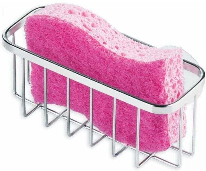 Portaesponjas - Portaesponjas para esponjas y esponjas metálicas - Acero inoxidable pulido - Normal