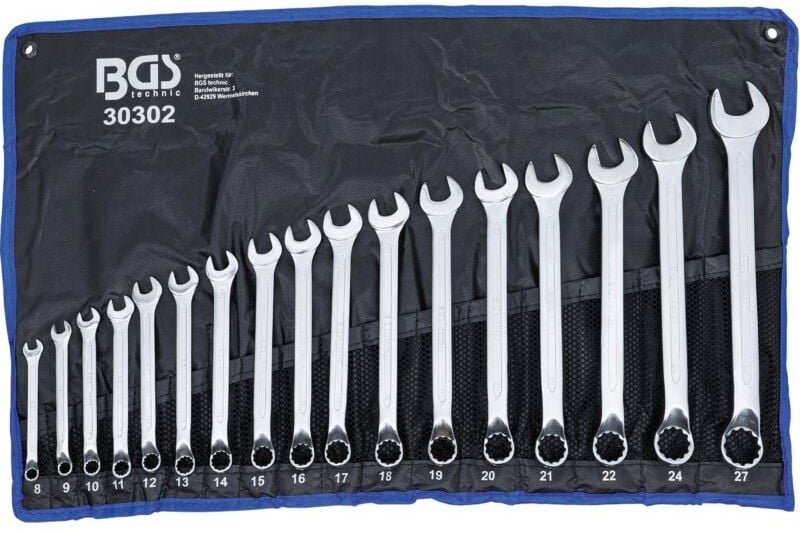 Bgs Technic - Maul-Ringschlüssel-Satz gekröpft sw 8 - 27 mm 17-tlg.
